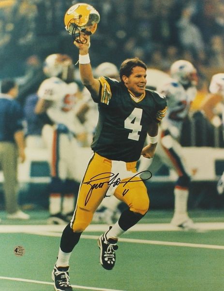 Brett Favre Green Bay Packers Autographed 16 x 20 SB XXXI Celebration  Photo, Favre COA