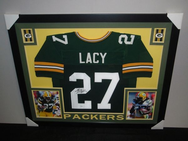 Green Bay Packers Eddie Lacy Autographed Custom Framed Jersey, JSA COA