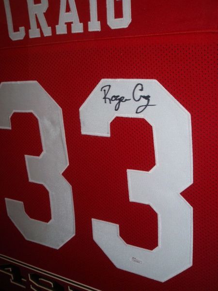 Roger Craig Autographed and Framed Red 49ers Jersey