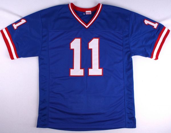 Phil Simms Autographed New York Giants Stat Jersey, inscribed SB XXI MVP,  PSA COA