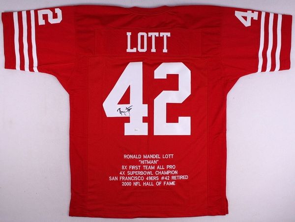 Ronnie Lott Autographed San Francisco 49ers Custom White Football Jersey  JSA COA