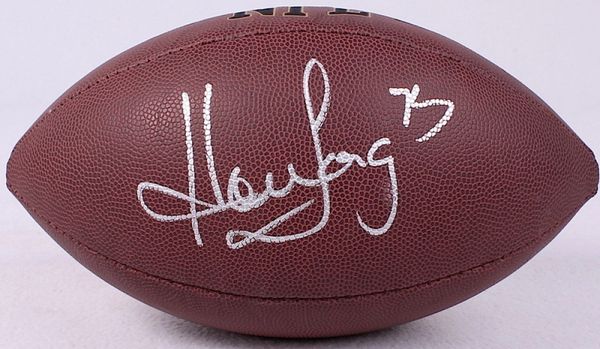 Howie Long (Oakland Raiders) Autographed Football, JSA  Gridiron Greats:  Authentic Autographed NFL Football Memorabila