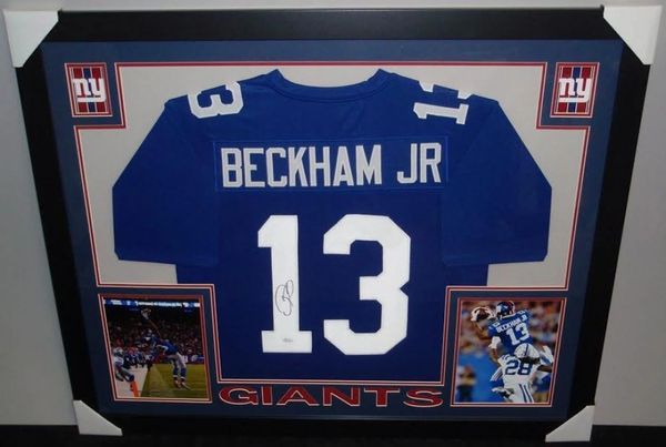 Odell Beckham Autographed New York Giants Custom Framed Jersey, JSA COA