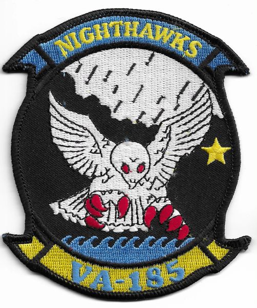 US NAVY PATCH VA-185 NIGHTHAWKS 1 December 1986 - 30 August 1991