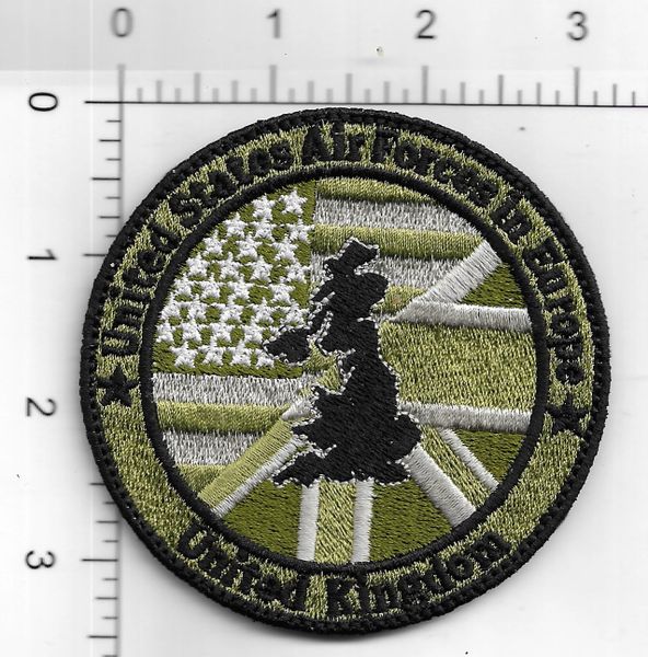 USAF PATCH UNITED STATES AIR FORCES IN EUROPE UNITED KINGDOM ON VELKRO WORN BY THE COMMANDERS OF USAFE IN THE UK.. OCP VERSION