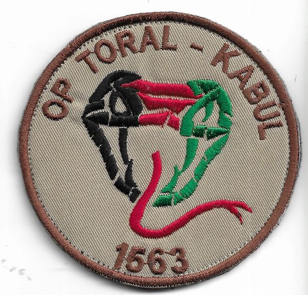 RAF PATCH 1563 FLIGHT OPERATION TORAL KABUL AFGHANISTAN ROYAL AIR FORCE PATCH MADE IN AFGHANISTAN