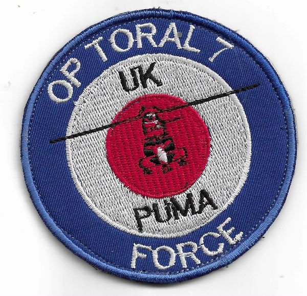 RAF PATCH 1563 FLIGHT OPERATION TORAL KABUL AFGHANISTAN ROTATION 7 ROYAL AIR FORCE SQUADRON PATCH