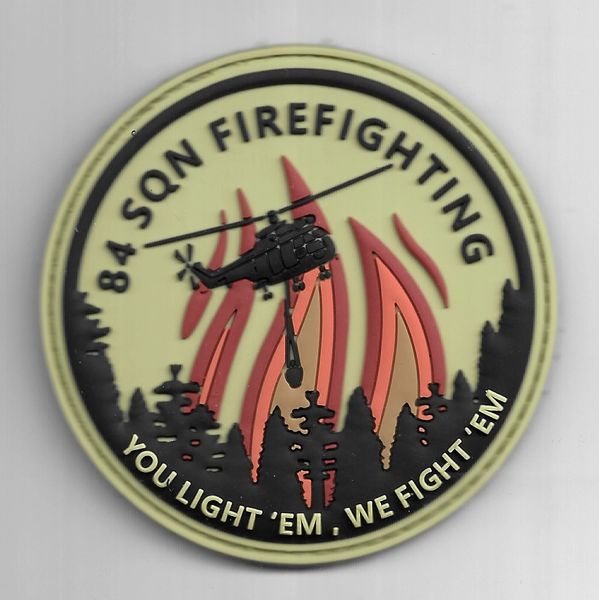 RAF PATCH 84 SQUADRON PUMAS CYPRUS FIRE FIGHTING PVC ON VELKRO ROYAL AIR FORCE SQUADRON PATCH