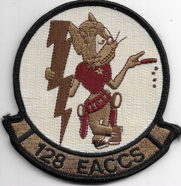 USAF PATCH 128 EACCS ON VELKRO USED E-8 J-STARS GEORGIA AIR NATIONAL GUARD US AIR FORCE SQUADRON PATCH