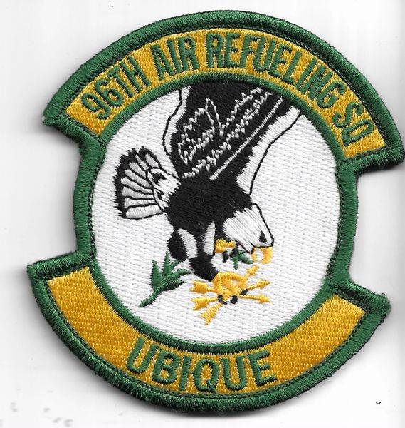 USAF PATCH 96 AIR REFUELING SQUADRON ON VELKRO US AIR FORCE SQUADRON PATCH