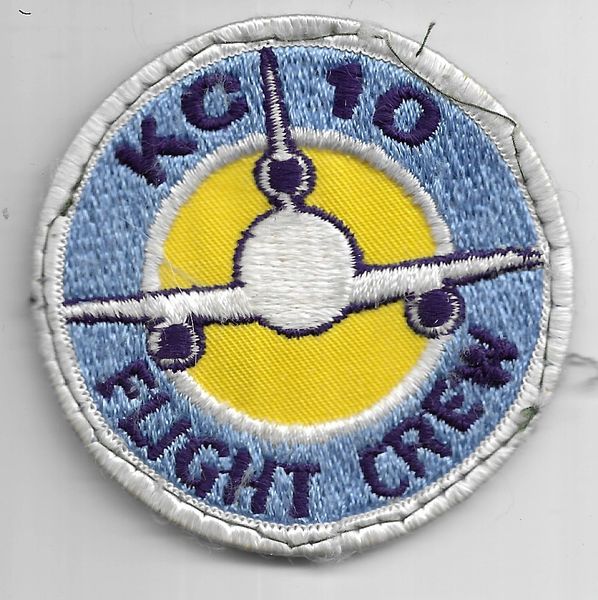 USAF PATCH USED AND ON VELKRO KC-10 FLIGHT CREW US AIR FORCE AIR REFUELING PATCH