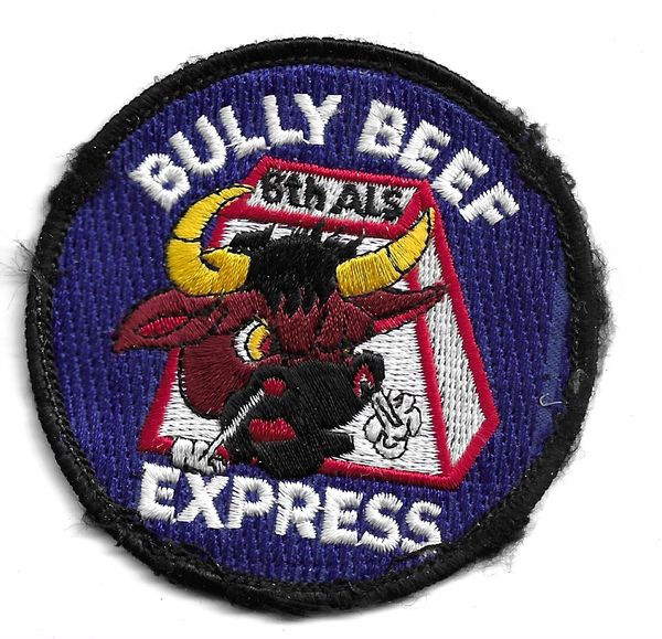 USAF PATCH 6 AIRLIFT SQUADRON BULLY BEEF EXPRESS USED REMOVED FROM VELKRO MCGUIRE AFB C-17 GLOBE MASTER