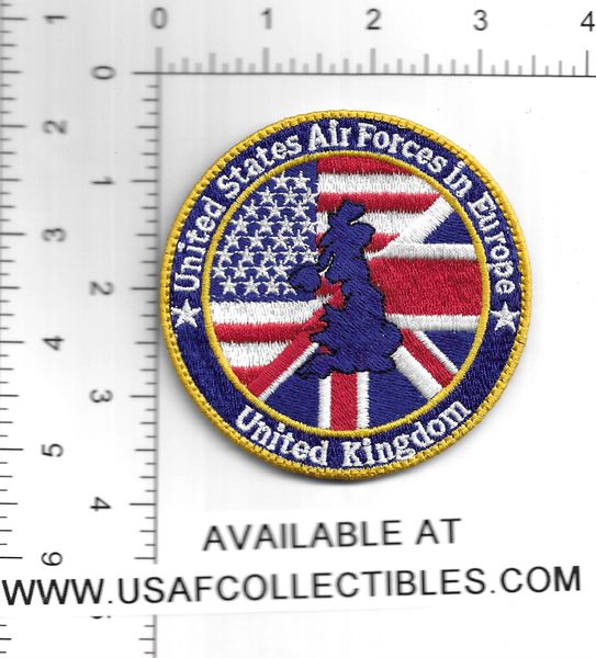 USAF PATCH UNITED STATES AIR FORCES IN EUROPE UNITED KINGDOM ON VELKRO WORN BY THE COMMANDERS OF USAFE IN THE UK