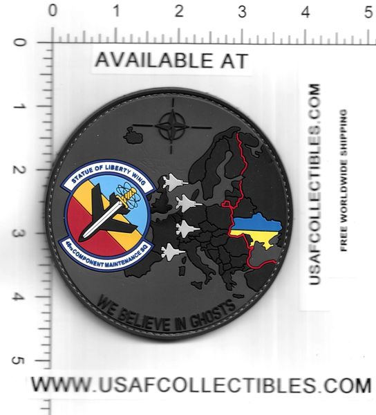 USAF PATCH 48 COMPONENT REPAIR SQUADRON WE BELIEVE IN GHOSTS RAF LAKENHEATH US AIR FORCE SQUADRON PATCH