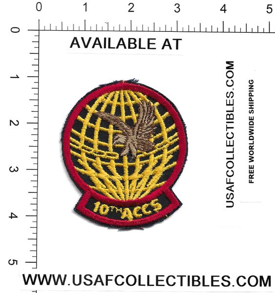 USAF PATCH 10 ACCS RAF MILDENHALL OLDER ISSUE EC-135 USAFE AIRBORNE COMMAND POST US AIR FORCE SQUADRON PATCH