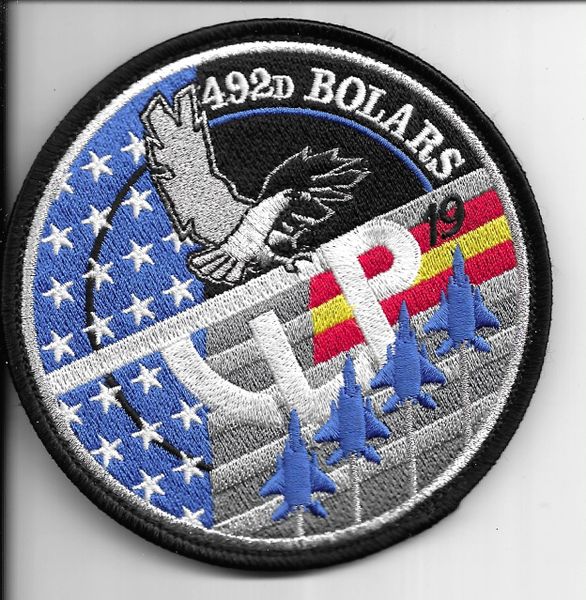 USAF PATCH 492 FIGHTER SQUADRON TLP DEPLOYMENT TO SPAIN IN 2019 ON VELCRO RAF LAKENHEATH F-15E