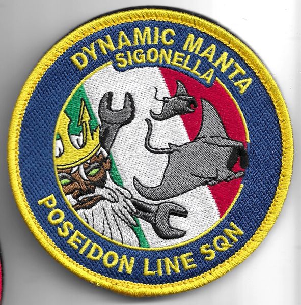 RAF PATCH P-8 POSEIDON LINE SQUADRON RAF LOSSIEMOUTH DYNAMIC MANTA SIGONELLA ON VELCRO