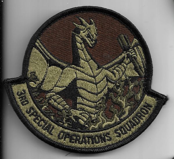 USAF PATCH 3 SPECIAL OPERATIONS SQUADRON ON VELCRO US AIR FORCE SQUADRON PATCH 3 SOS