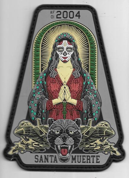 USAF PATCH 494 FIGHTER GENERATION SQUADRON 01-2004 SANTA MUERTE CREW CHIEF PATCH RAF LAKENHEATH