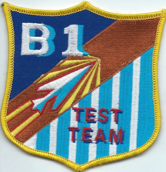 USAF PATCH 6512 TEST TEAM B-1 TEST TEAM COMBINF FORCE