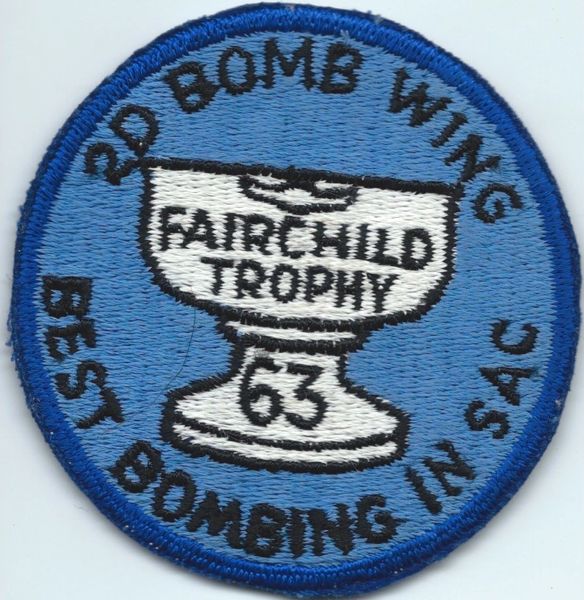 USAF PATCH 2nd BOMB WING FAIRCHILD TROPHY 1963 (MH)