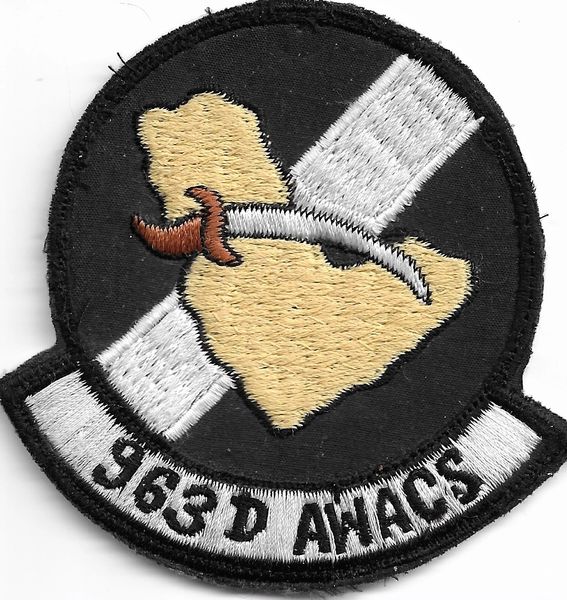 USAF PATCH 963 AWACS SAUDI MADE DESERT STORM ERA US AIR FORCE SQUADRON PATCH E-3 AWACS