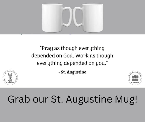St. Augustine Mug - Pray and Work Quote
