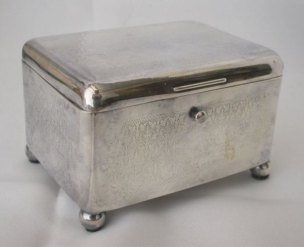 RARE Antique Silverplate Lidded Sugar Tea casket box Etrog NORBLIN & Co., WARSZAWA – Circa 1870s