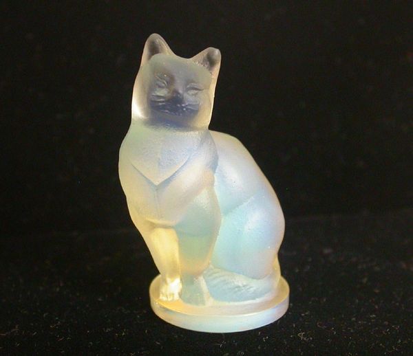 Sabino FRANCE Opalescent Crystal 2” Cat Figurine
