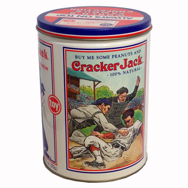 Vintage Crackerjack Limited Edition Empty Cracker Jack Tall Round Tin 1990