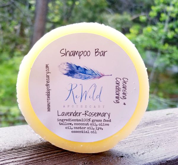 Lavender Rosemary Tallow Shampoo Bar