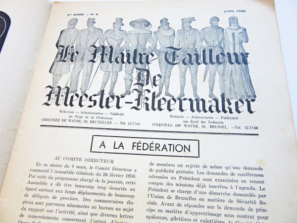 Le Maitre Tailleur French Tailor's Journal Avril 1950 Fashions Tailoring  Vintage Menswear Sewing Patterns