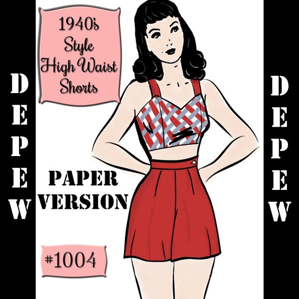 Women retro shorts sewing pattern