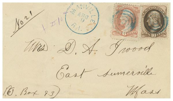 1874 Manville, RI Cover