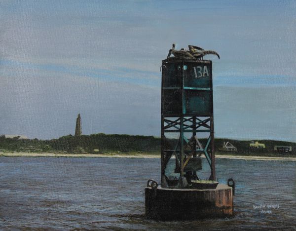 BALD HEAD ISLAND AND BUOY 13A. 18"x 14" high rez gilce'e canvas print signed and dated by artist.