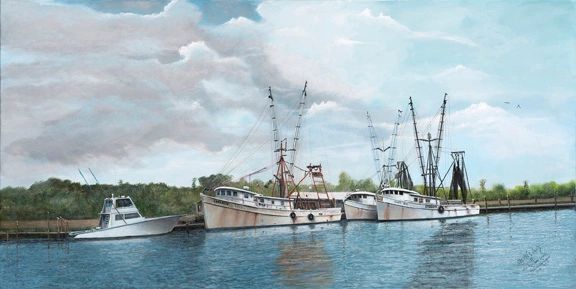 FLEETS IN , 24"x 48" gicle'e high rez canvas print signed and dated by artist
