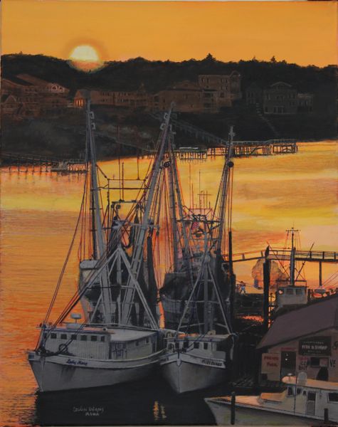 Beautiful North Carolina End of Summer Sunset. 16"x 20" gicle'e high resolution canvas print signed and dated by artist the original will be juried into the 19th ASMA national event