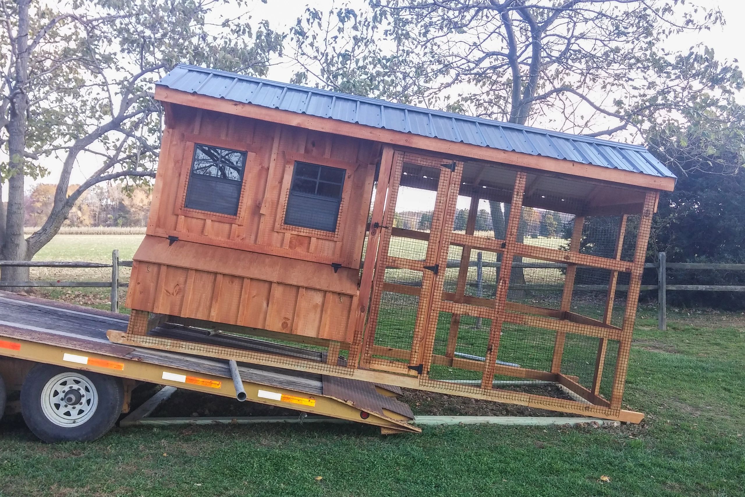 chicken coop drop off