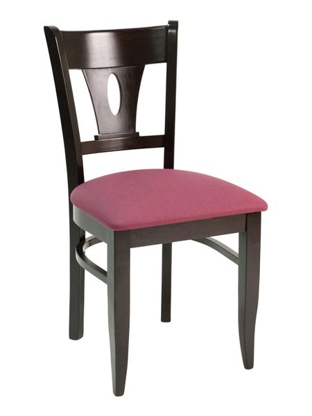 Wood V Back Upholstered Padded Seat Restaurant Dining Chair