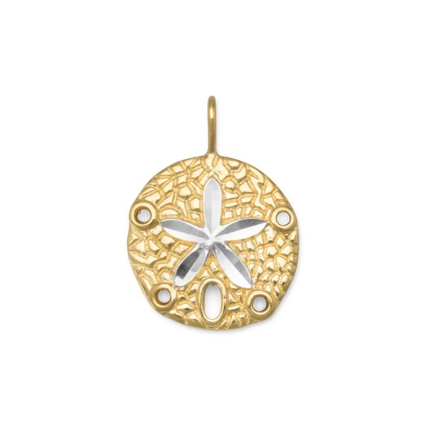 14 Karat Gold Plated Sand Dollar Pendant | www.prettyinpearls.com