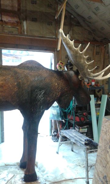 big moose all orders in winter are by phone please | Peewee's Wood Carvings