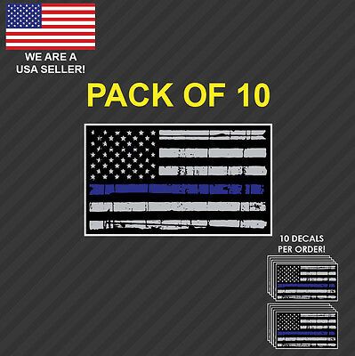 Thin White EMS EMT Paramedic Blue Line Reflective 3.75 X