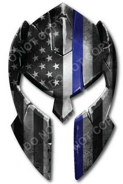 7 PK THIN BLUE LINE AMERICAN FLAG SKULL VINYL DECAL STICKER CAR TRUCK POLICE 3M - Foto 3