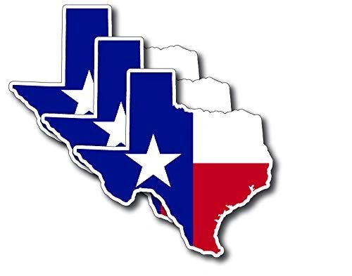 Decals by Haley 3 Pack Texas Flag Sticker Shaped Like Texas Flag Decal ...