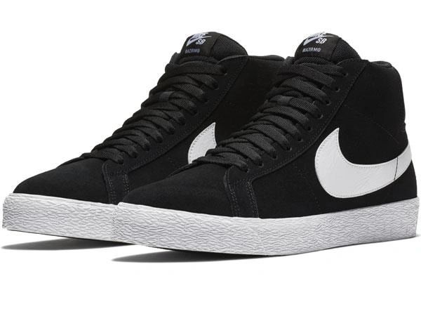 nike sb blazer mid black white