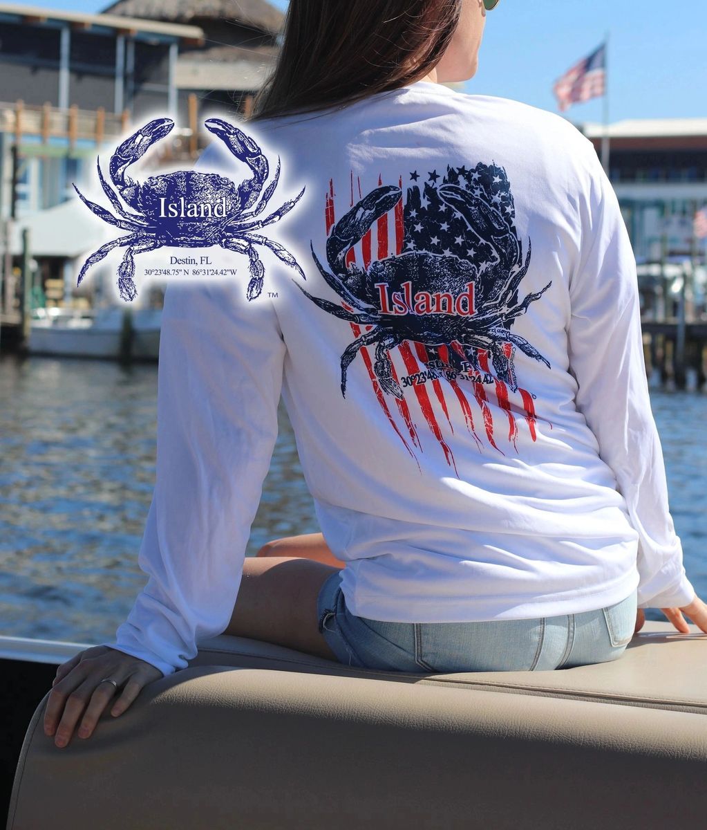 Crab island t store shirts