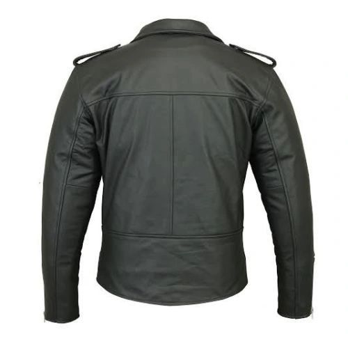 RK Sports Brando Leather Fashion Retro 70's Style Mens Black Motorcycle ...