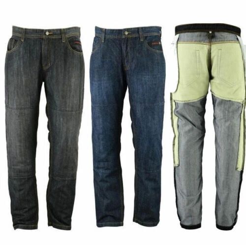 Mens motorbike Motorcycle Denim Trousers Jeans 2 Lengths with