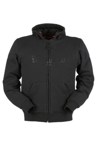 Furygan Luxio Black Motorcycle Armoured Hoodie Hoody Aramid Jacket