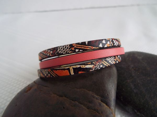 Red Triple Leather Bracelet